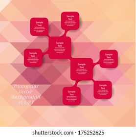 vector triangular abstract background with metaball diagram and text