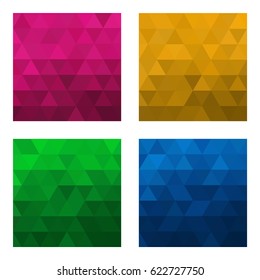 Vector triangular backgrounds. Set.
