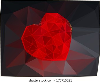 vector triangular heart