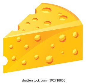 Vector Triangular piece of cheese