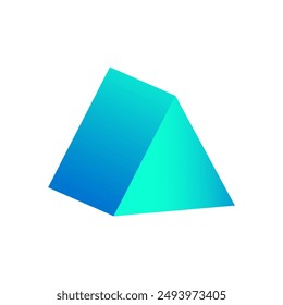 Vector triangular prism with gradients and shadow for game, icon, package design, logo, mobile, ui, web, education. 3D triangular prism on a white background. Geometric figures for your design.