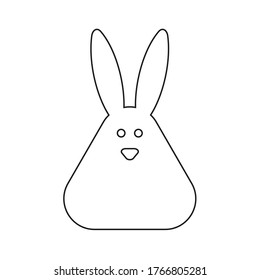 Vector triangular rabbit icon, flat style