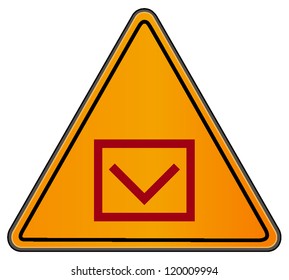 vector triangular sign with arrow