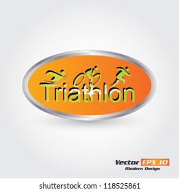 Vector triathlon emblem