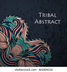 Vector Tribal Abstract background. Banner with text.