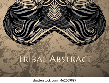 Vector Tribal Abstract background. Banner with text.
