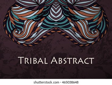 Vector Tribal Abstract background. Banner with text.