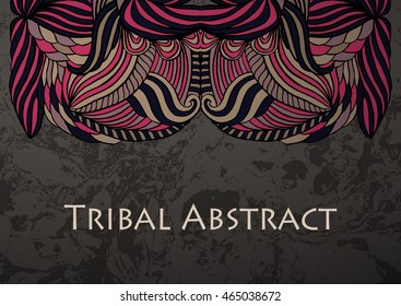 Vector Tribal Abstract background. Banner with text.