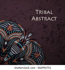 Vector Tribal Abstract background. Banner with text.