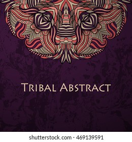 Vector Tribal Abstract background. Banner with text.