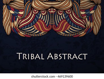 Vector Tribal Abstract background. Banner with text.