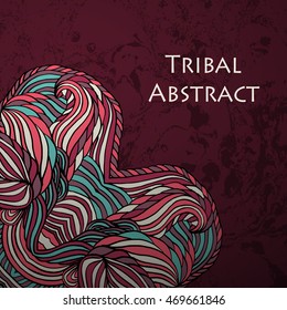 Vector Tribal Abstract background. Banner with text.