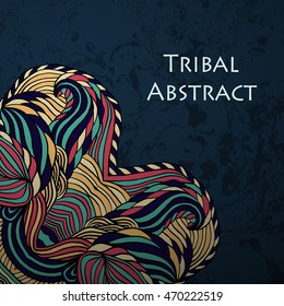 Vector Tribal Abstract background. Banner with text.