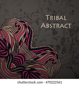 Vector Tribal Abstract background. Banner with text.