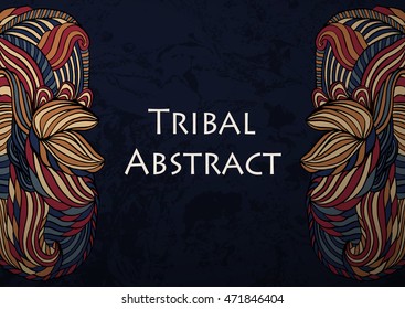 Vector Tribal Abstract background. Banner with text.