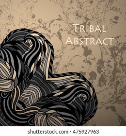 Vector Tribal Abstract background. Banner with text.