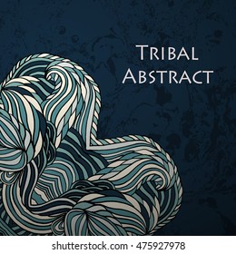 Vector Tribal Abstract background. Banner with text.