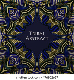 Vector Tribal Abstract background. Banner with text.