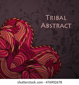 Vector Tribal Abstract background. Banner with text.