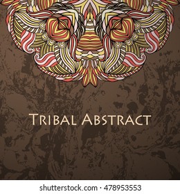 Vector Tribal Abstract background. Banner with text.