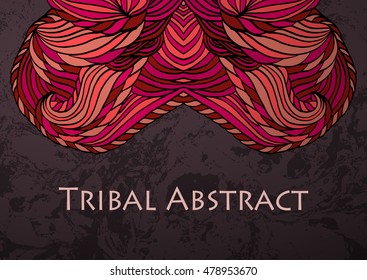 Vector Tribal Abstract background. Banner with text.