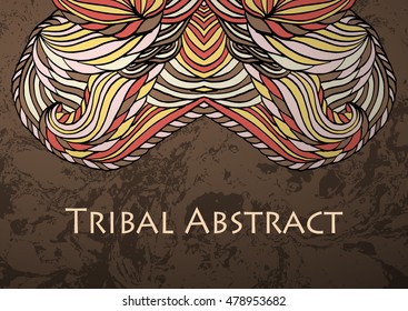 Vector Tribal Abstract background. Banner with text.