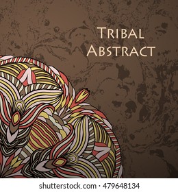 Vector Tribal Abstract background. Banner with text.