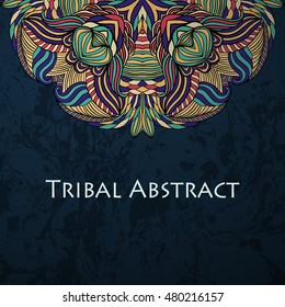 Vector Tribal Abstract background. Banner with text.