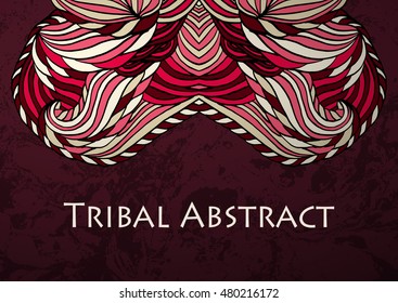 Vector Tribal Abstract background. Banner with text.
