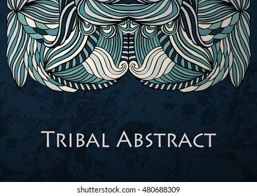 Vector Tribal Abstract background. Banner with text.