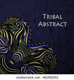 Vector Tribal Abstract background. Banner with text.