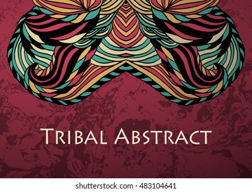 Vector Tribal Abstract background. Banner with text.