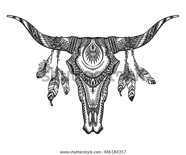 Vector Tribal Animal Skull Illustration Ethnic Stock Vector (Royalty ...