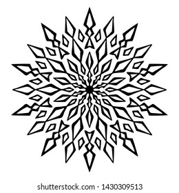 Vector Tribal Arrow Head Geometric Sun Snowflake Mandala Design Motif
