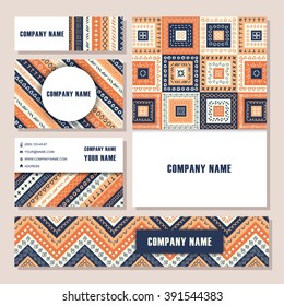 Vector tribal aztec banners. Ethnic tribal borders. Tribal cards isolated. Boho folk navajo frames. Tribal design. Geometric tribal background