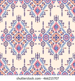 Vector Tribal Aztec Mexican vintage seamless pattern. Indian ethnic  vintage style ornament can be used for textile, t-shirt print, greeting card, business card. 