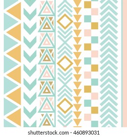 Vector tribal Aztec seamless patterns. Ethnic tribal borders. Tribal elements isolated. Boho folk Navajo frames. Tribal design. Geometric tribal background.  Aztec. Aztec. Aztec. Aztec. Aztec. Aztec