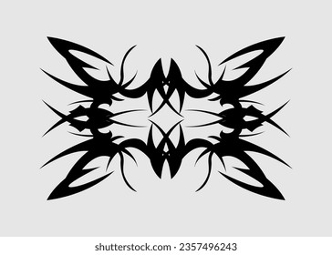 vector tribal black butterfly wing tattoo