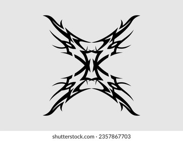 vector tribal black butterfly wing tattoo