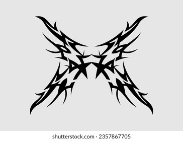 vector tribal black butterfly wing tattoo