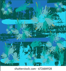 Vector tribal colorful bohemian pattern with big abstract flowers in pastel colors. Geometric boho chic background with Arabic, Indian, Moroccan, Aztec ethnic motifs. Bold ethnic print with mandalas