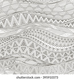 vector tribal complex geometric seamless pattern