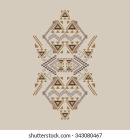 Vector tribal decorative pattern for design and fashion. Aztec boho ornamental style. Ethnic native american indian ornaments