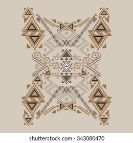 Vector tribal decorative pattern for design and fashion. Aztec boho ornamental style. Ethnic native american indian ornaments