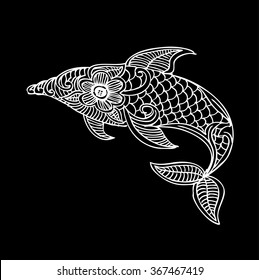 Vector Tribal Decorative Shark.