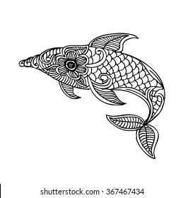 Vector Tribal Decorative Shark.
