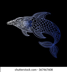Vector Tribal Decorative Shark.