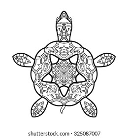 Vector Tribal Decorative Turtle. Isolated Animal On White Background svg