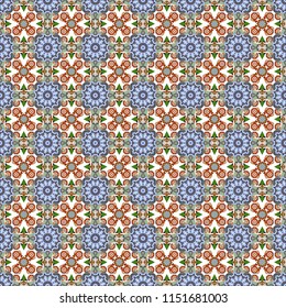Vector tribal design in blue, black and gray colors. For textile, wallpaper, wrapping paper. Zigzag and stripe line, rhombus and tiles. Ethnic theme. Hand drawn seamless pattern.