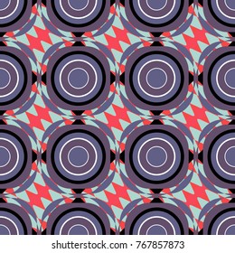 Vector tribal design in neutral, blue and gray colors. For textile, wallpaper, wrapping paper. Hand drawn seamless pattern. Zigzag and stripe line, rhombus and tiles. Ethnic theme.